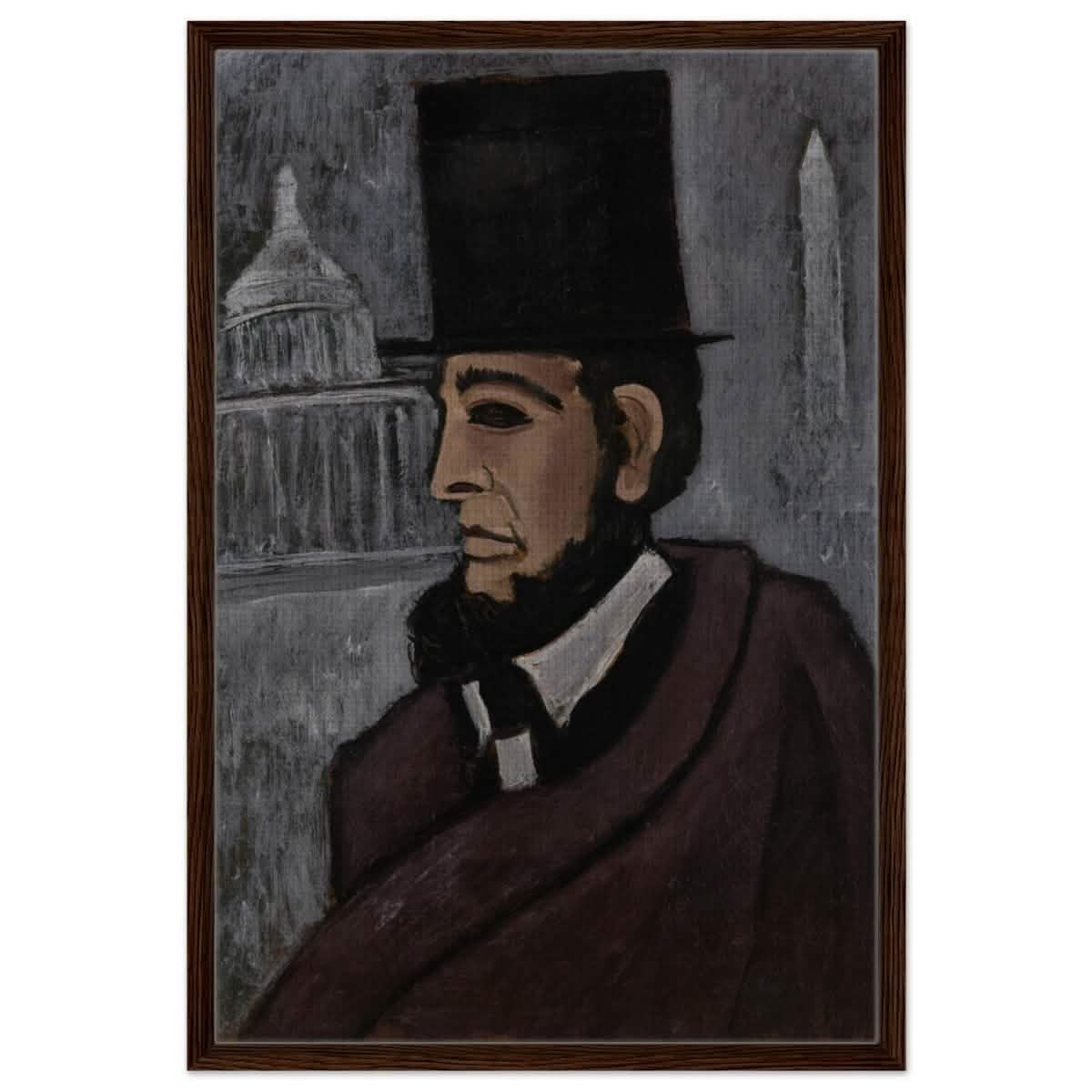 Weary of the Truth (1940) Marsden Hartley | wall art print - 60x90 cm / 24x36″ - Framed Canvas - Dark wood frame