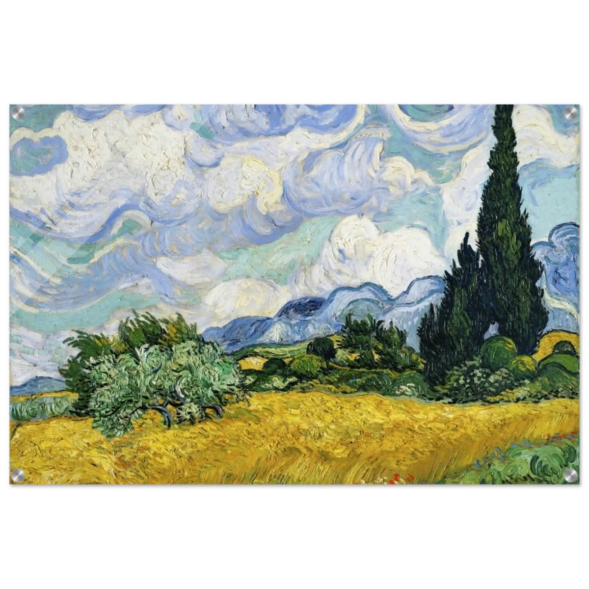 Wheat Field with Cypresses by Vincent van Gogh | Vintage Art wall art print - Acrylic Print - 60x90 cm / 24x36″ -