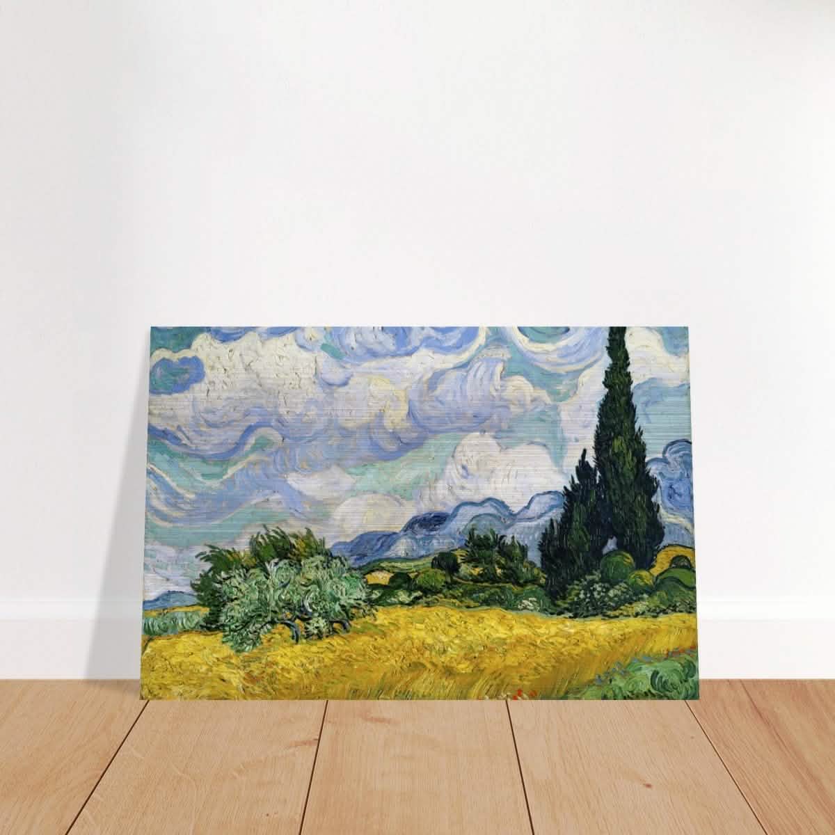 Wheat Field with Cypresses by Vincent van Gogh | Vintage Art wall art print - Brushed Aluminum Print - 40x60 cm / 16x24″ -