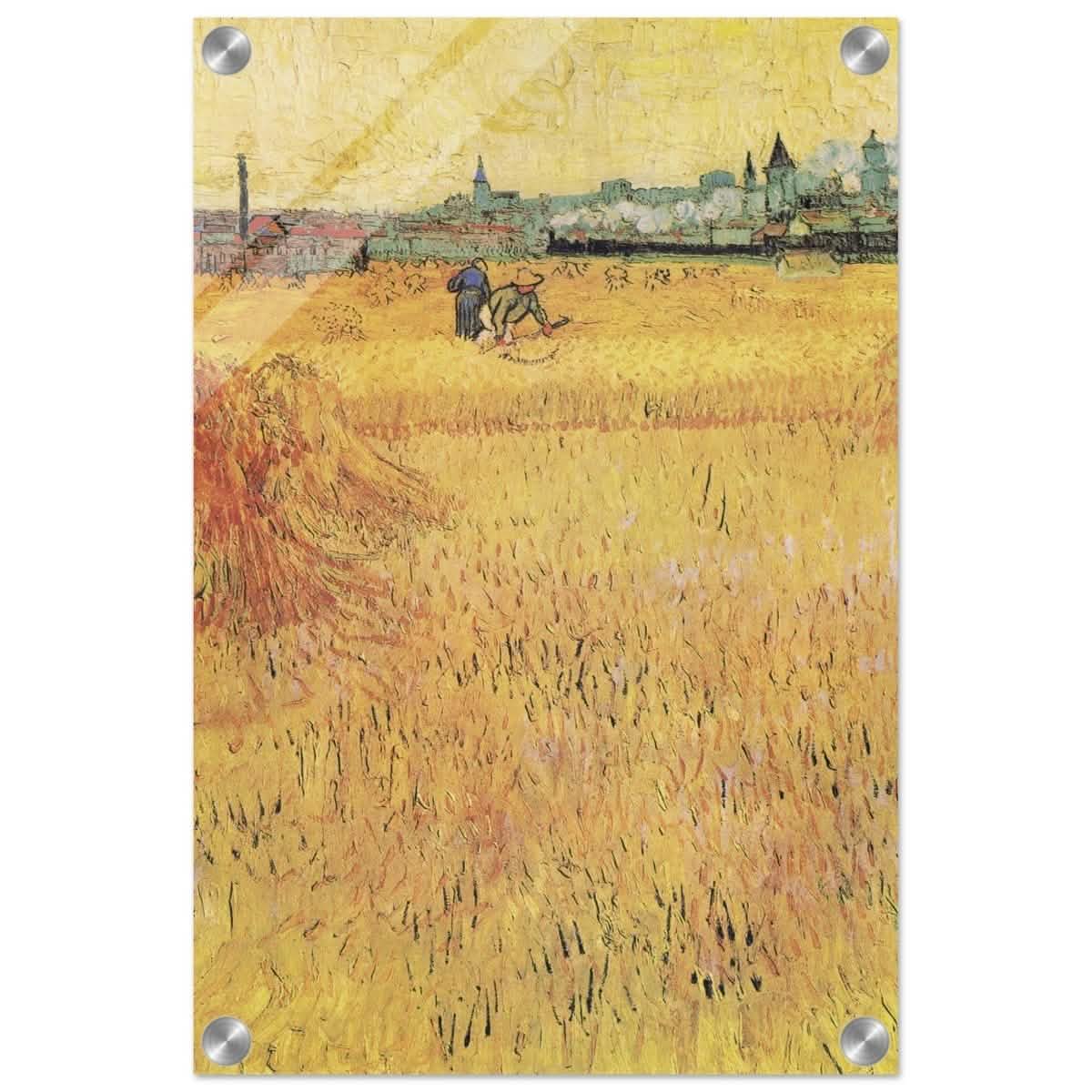 Wheat Field With View Of Arles (1888) by Vincent Van Gogh | Vintage Art wall art print - Acrylic Print - 30x45 cm / 12x18″ -