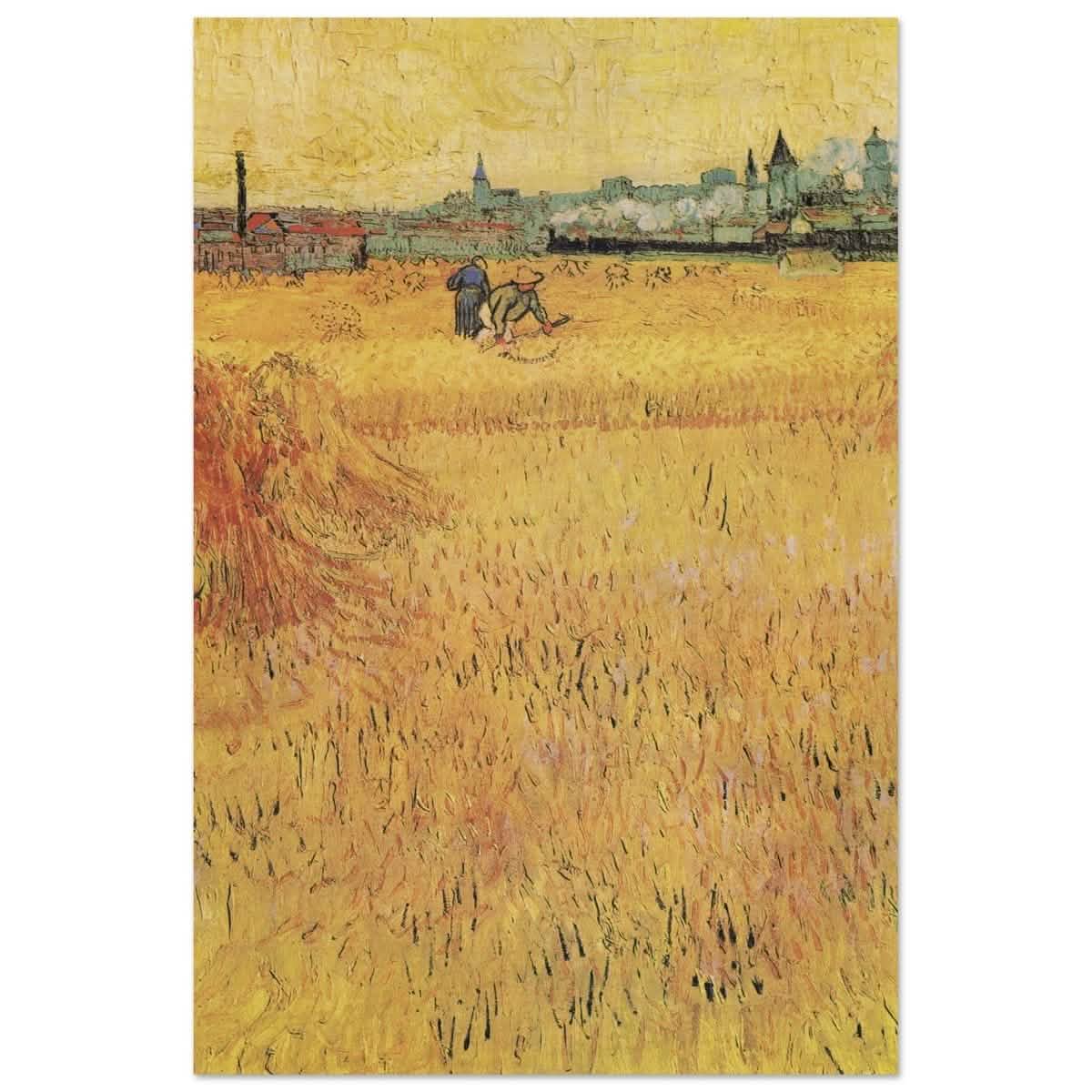 Wheat Field With View Of Arles (1888) by Vincent Van Gogh | Vintage Art wall art print - Wood Prints - 60x90 cm / 24x36″ -