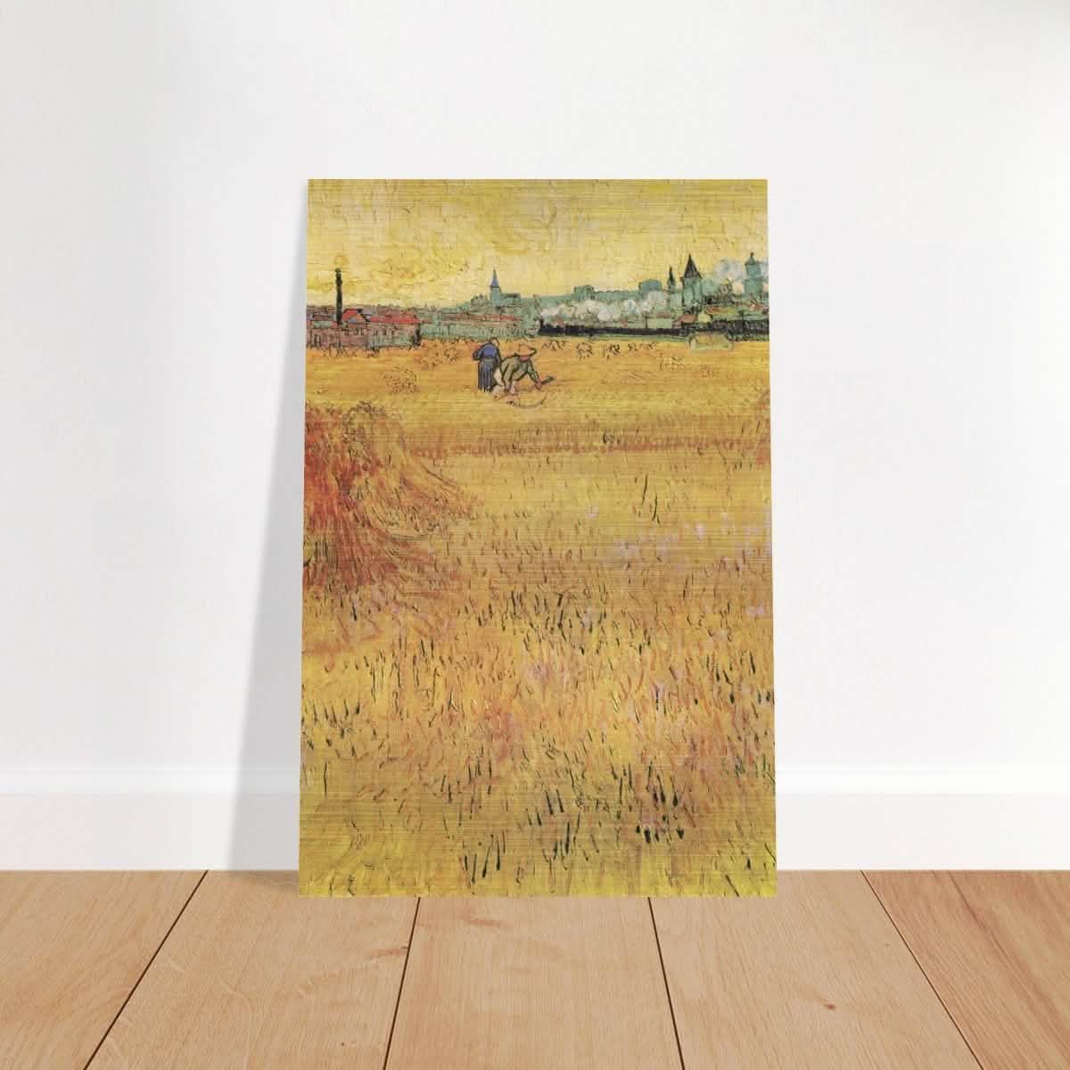 Wheat Field With View Of Arles (1888) by Vincent Van Gogh | Vintage Art wall art print - Brushed Aluminum Print - 50x75 cm / 20x30″ -