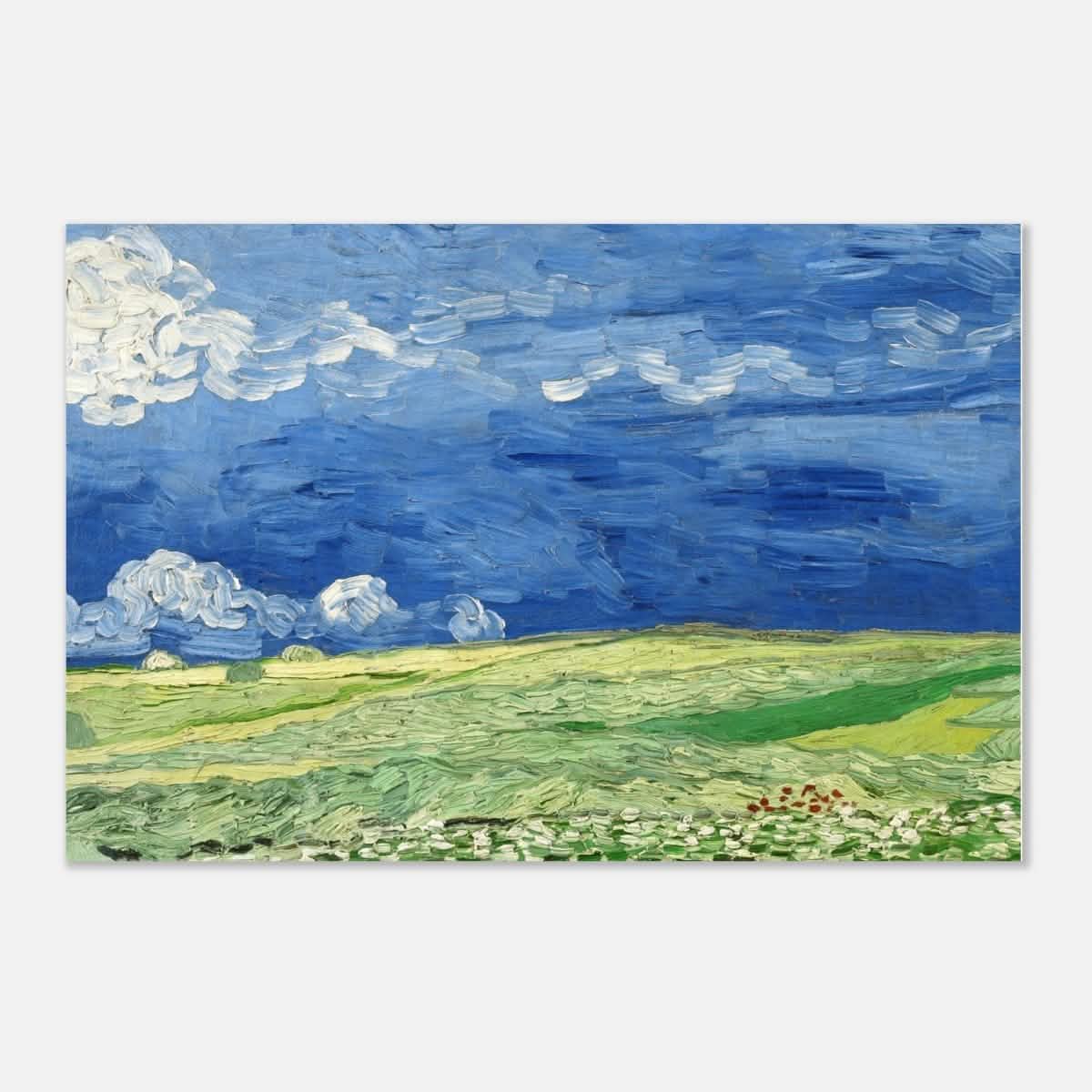 Wheatfield Under Thunderclouds by Vincent van Gogh - Aluminum Print - 40x60 cm / 16x24″ -