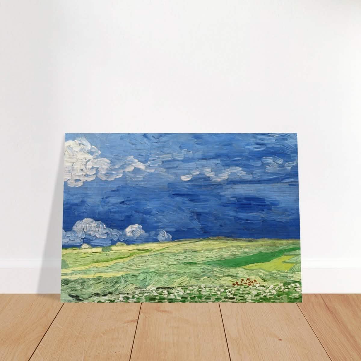 Wheatfield Under Thunderclouds by Vincent van Gogh - Brushed Aluminum Print - 70x100 cm / 28x40″ -