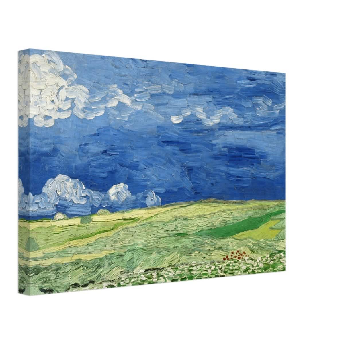 Wheatfield Under Thunderclouds by Vincent van Gogh - Canvas - 30x45 cm / 12x18″ - Slim