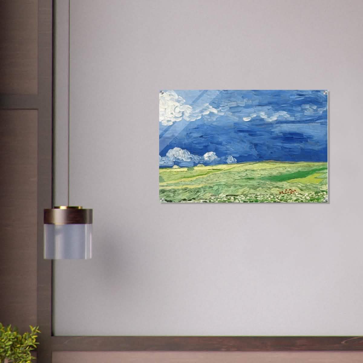 Wheatfield Under Thunderclouds by Vincent van Gogh - Acrylic Print - 60x90 cm / 24x36″ -