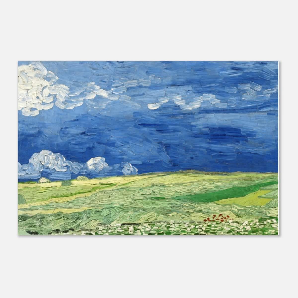 Wheatfield Under Thunderclouds by Vincent van Gogh - Aluminum Print - 60x90 cm / 24x36″ -