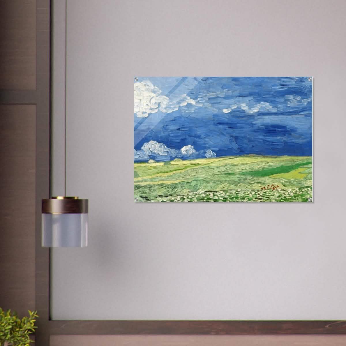 Wheatfield Under Thunderclouds by Vincent van Gogh - Acrylic Print - 70x100 cm / 28x40″ -