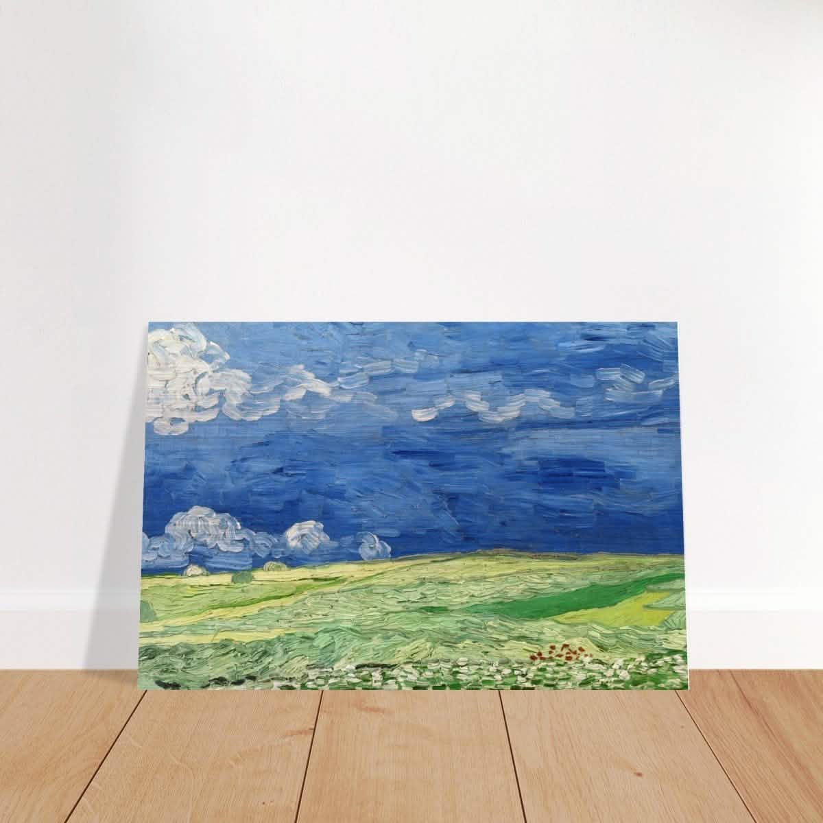 Wheatfield Under Thunderclouds by Vincent van Gogh - Brushed Aluminum Print - 60x90 cm / 24x36″ -