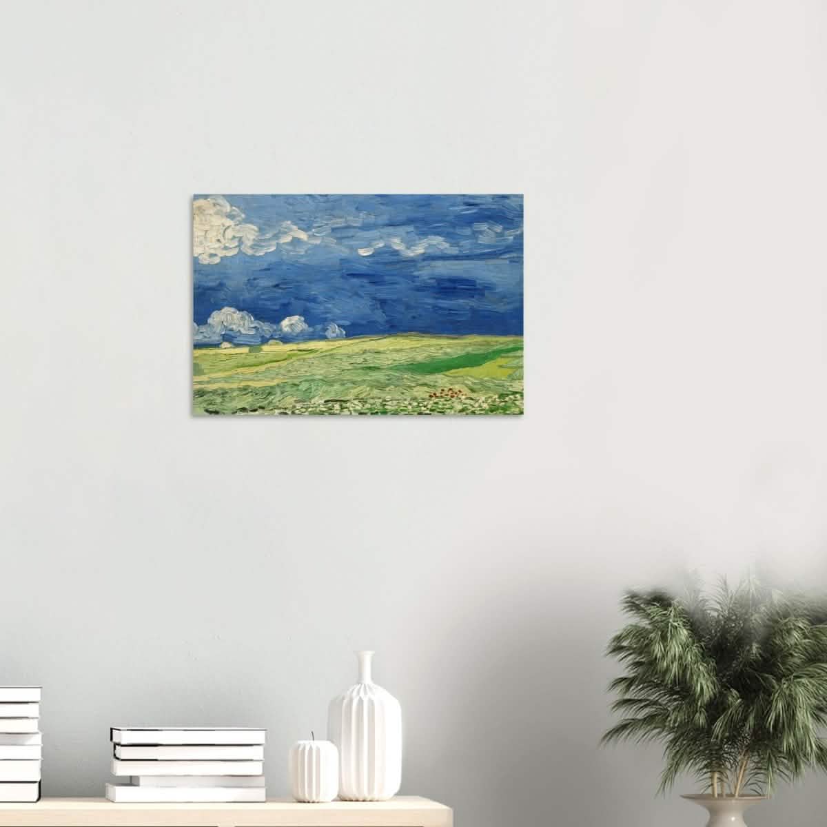 Wheatfield Under Thunderclouds by Vincent van Gogh - Wood Prints - 40x60 cm / 16x24″ - 10 mm