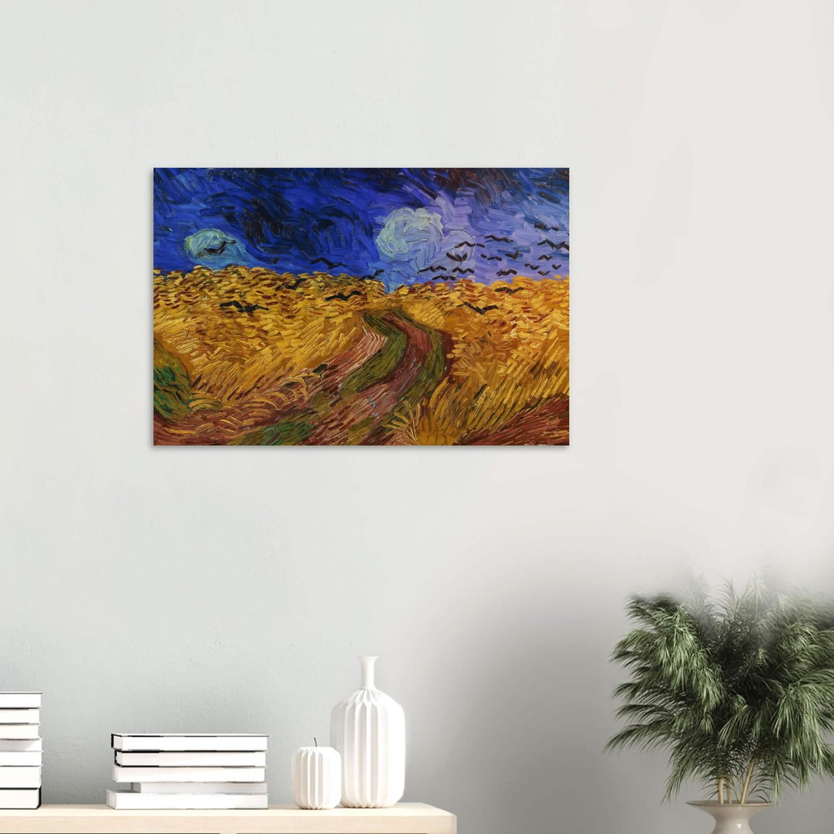 Wheatfield with Crows by Vincent van Gogh 1890 | Vintage wall art print - Wood Prints - 50x75 cm / 20x30″ - 20 mm