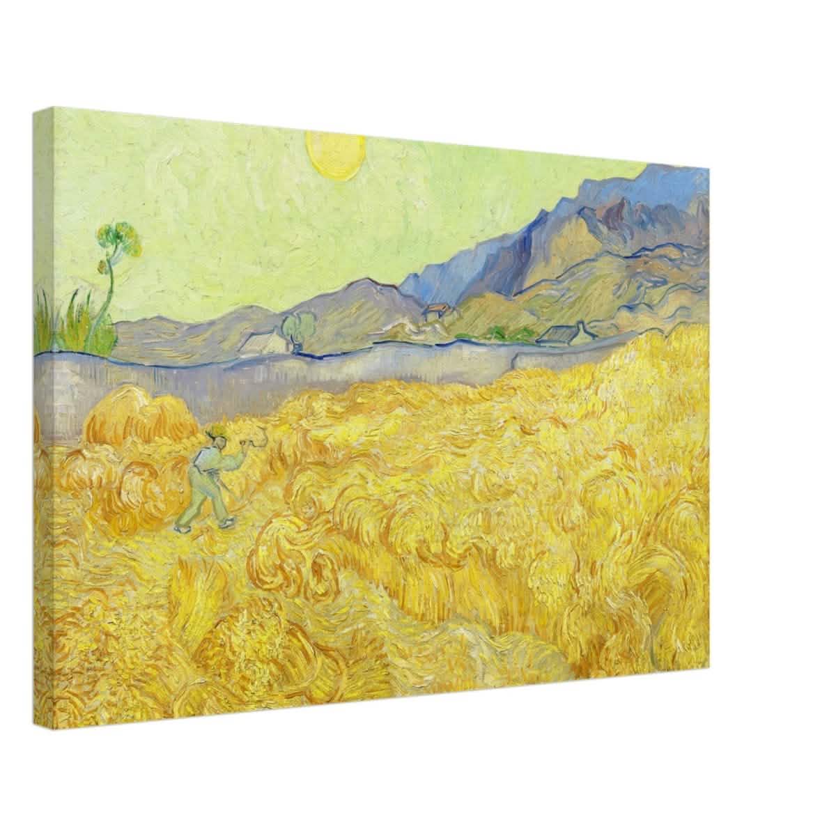 Wheatfield with Reaper by Vincent Van Gogh - Canvas - 50x75 cm / 20x30″ - Thick