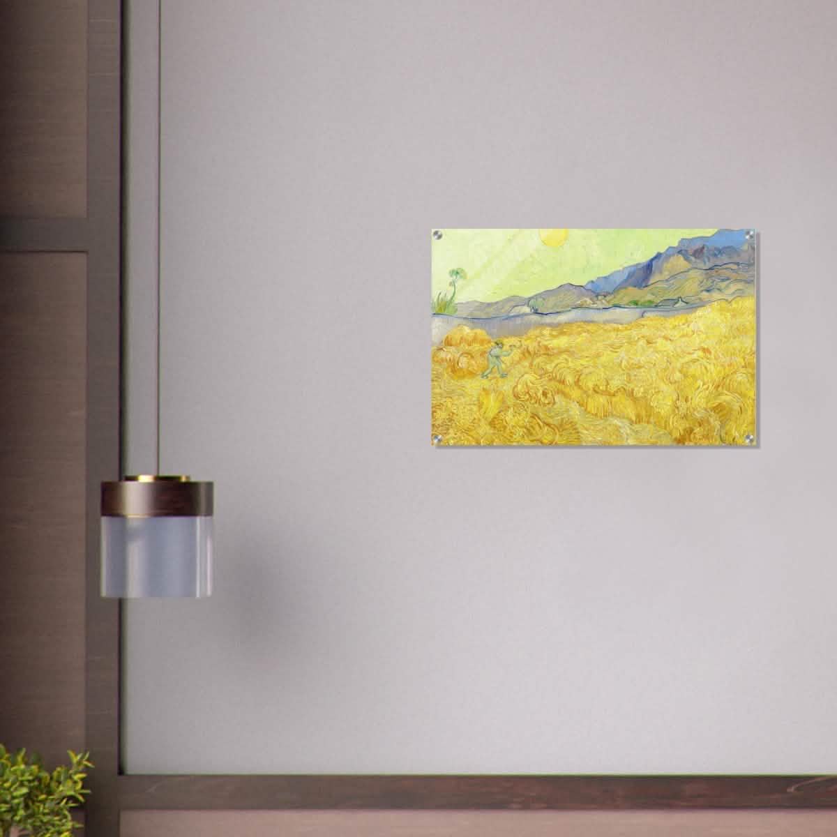 Wheatfield with Reaper by Vincent Van Gogh - Acrylic Print - 50x75 cm / 20x30″ -