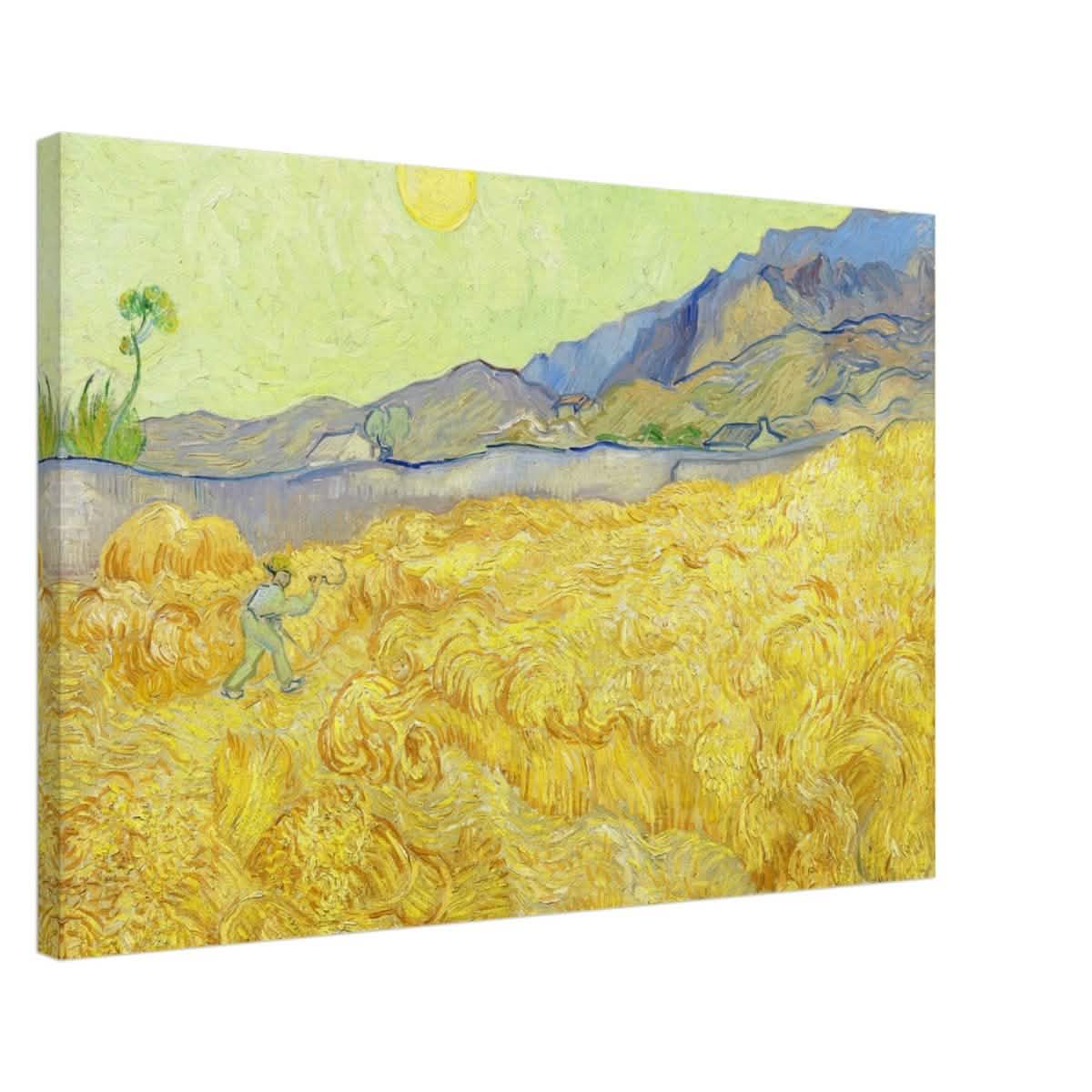 Wheatfield with Reaper by Vincent Van Gogh - Canvas - 60x90 cm / 24x36″ - Thick