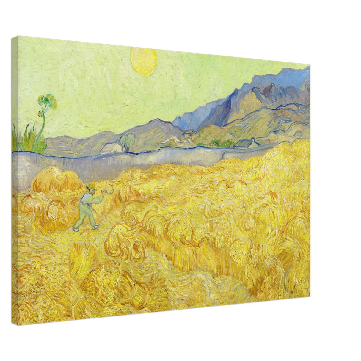 Wheatfield with Reaper by Vincent Van Gogh - Canvas - 70x100 cm / 28x40″ - Thick