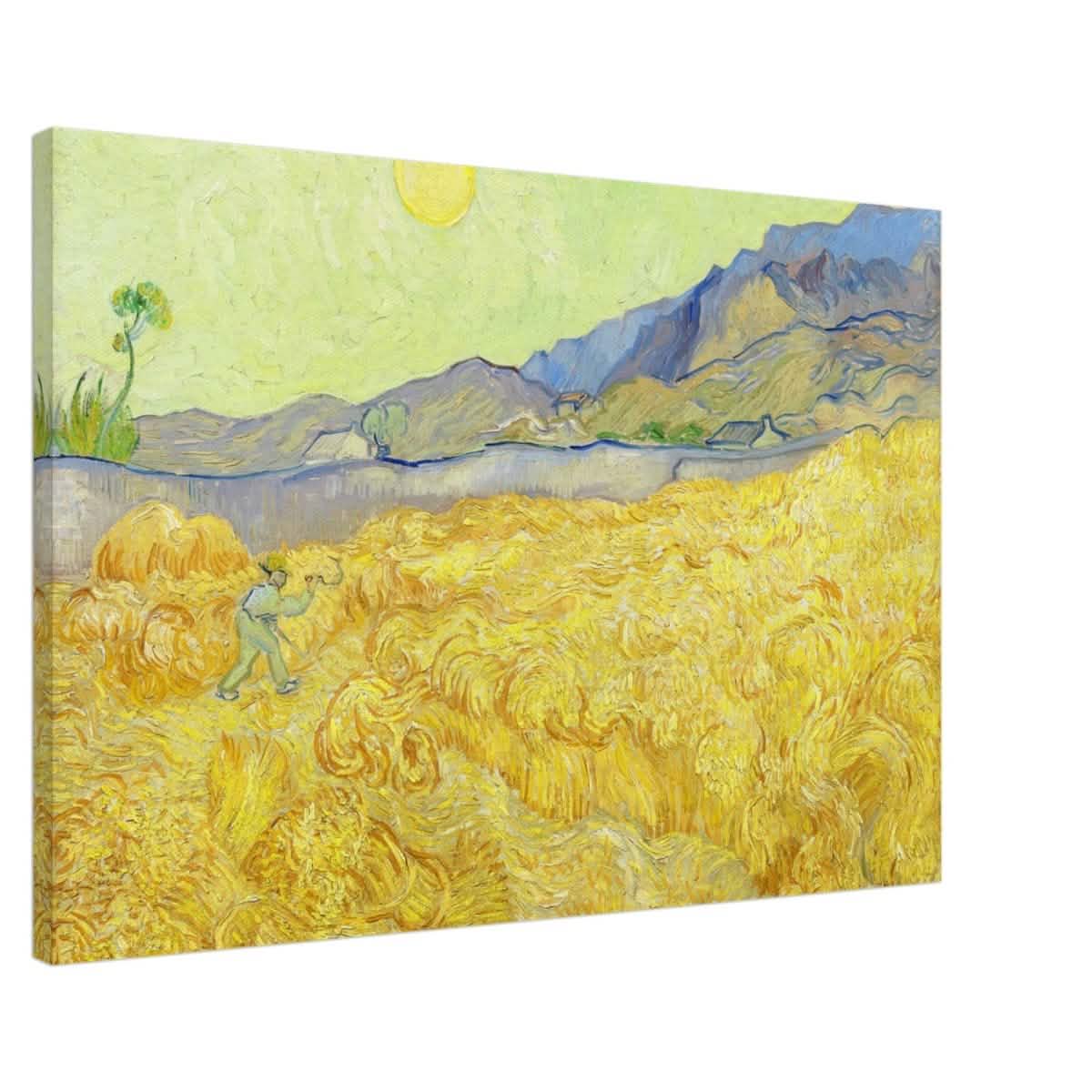 Wheatfield with Reaper by Vincent Van Gogh - Canvas - 60x90 cm / 24x36″ - Slim
