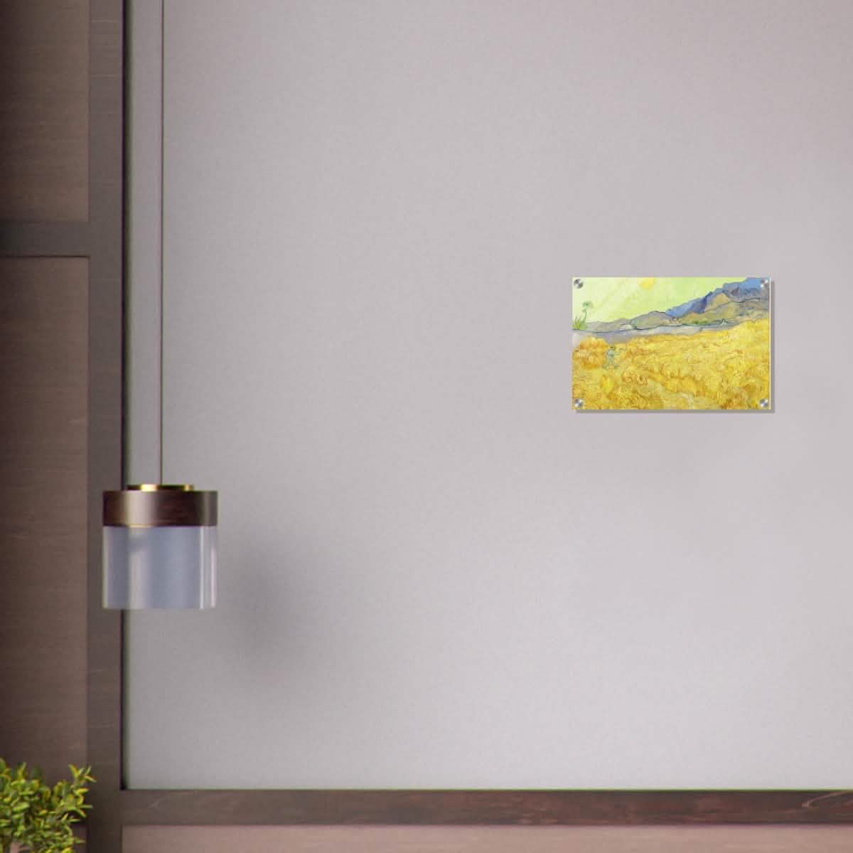 Wheatfield with Reaper by Vincent Van Gogh - Acrylic Print - 30x45 cm / 12x18″ -