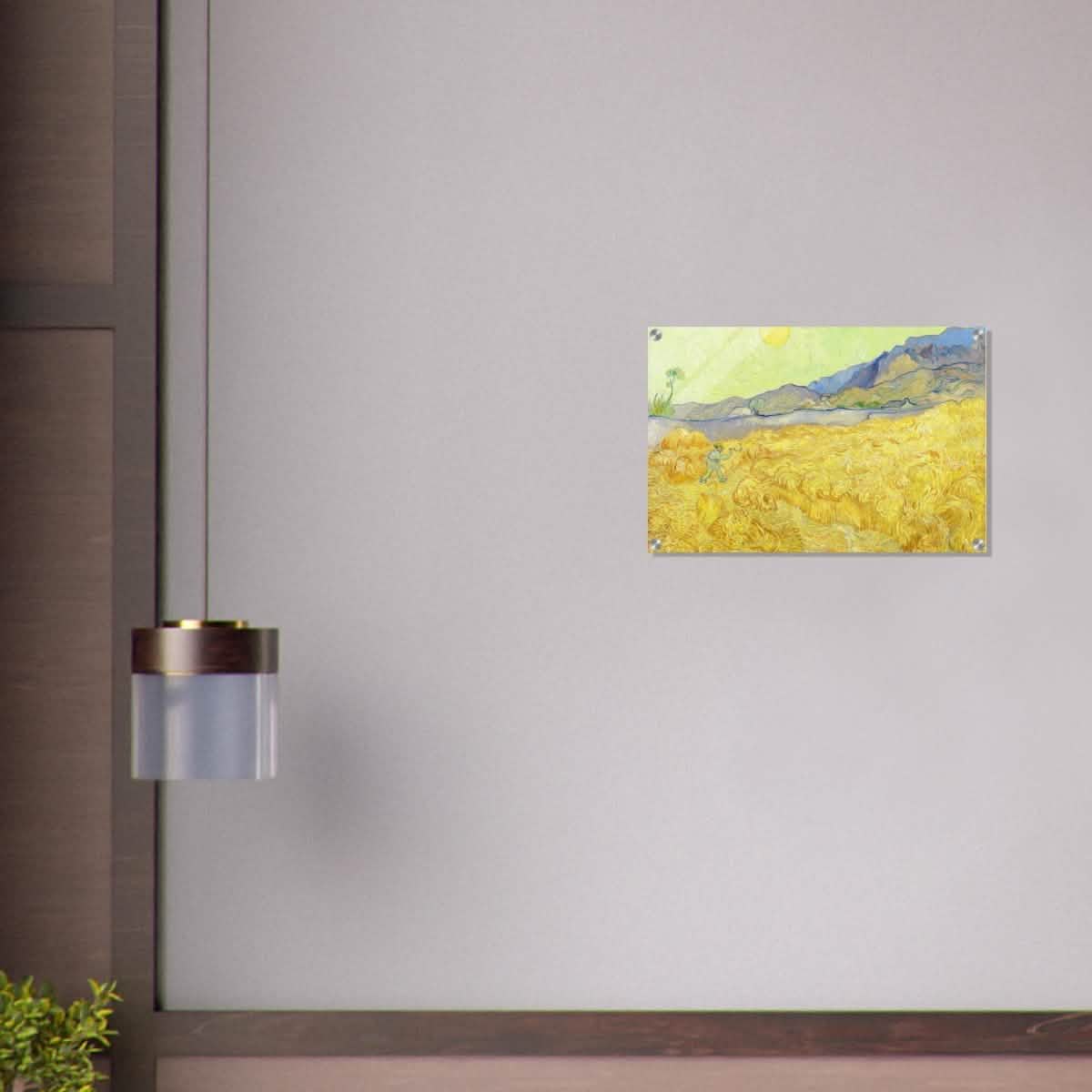 Wheatfield with Reaper by Vincent Van Gogh - Acrylic Print - 40x60 cm / 16x24″ -