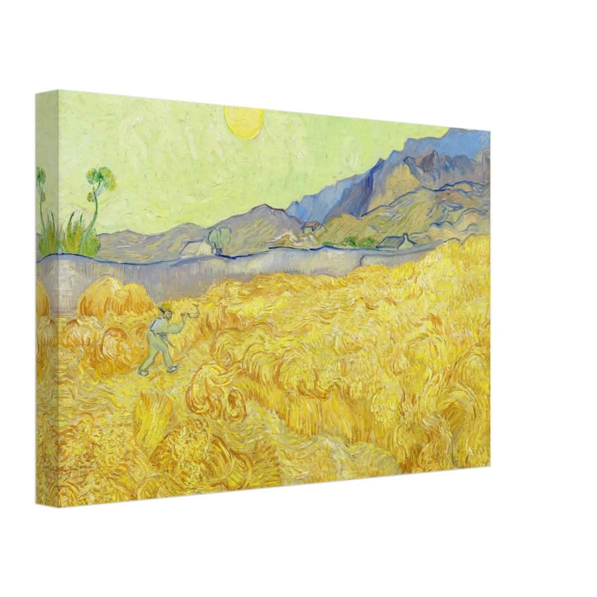 Wheatfield with Reaper by Vincent Van Gogh - Canvas - 30x45 cm / 12x18″ - Thick