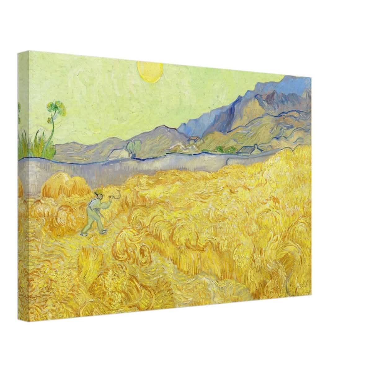 Wheatfield with Reaper by Vincent Van Gogh - Canvas - 40x60 cm / 16x24″ - Thick