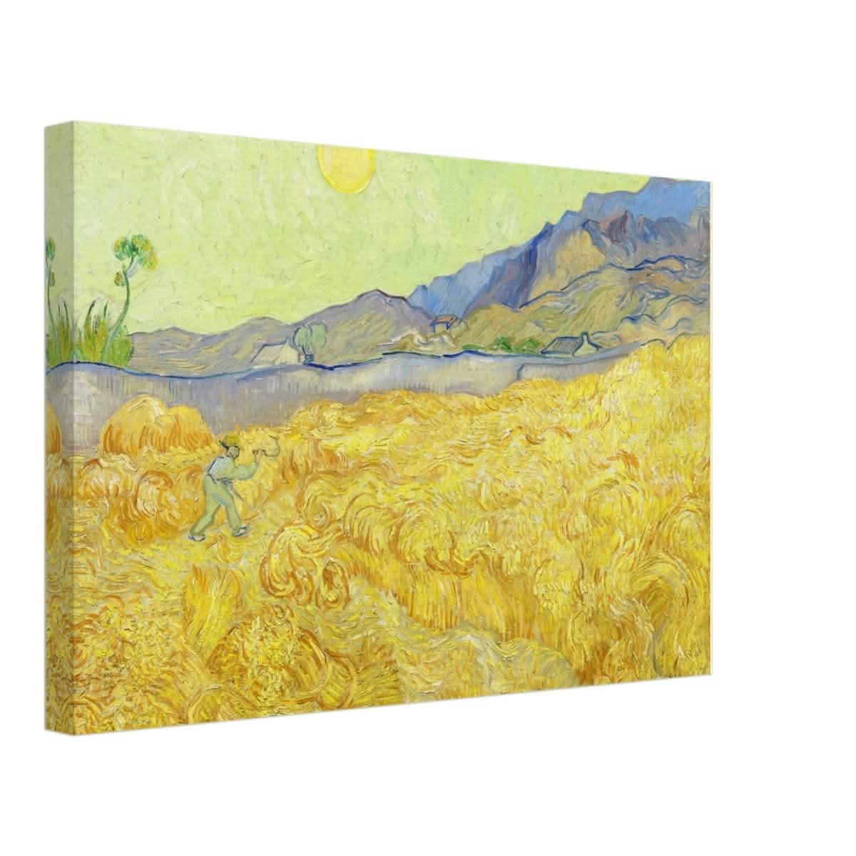 Wheatfield with Reaper by Vincent Van Gogh - Canvas - 30x45 cm / 12x18″ - Slim