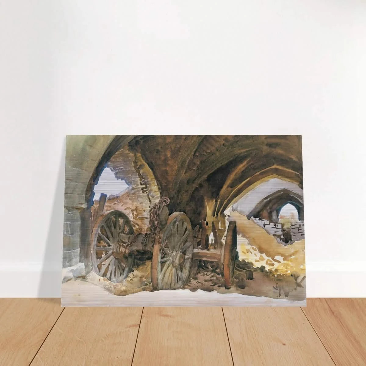 "Wheels in Vault" by John Singer Sargent – Industrial Impressionist Wall Art Print - Brushed Aluminum Print - 70x100 cm / 28x40″ -