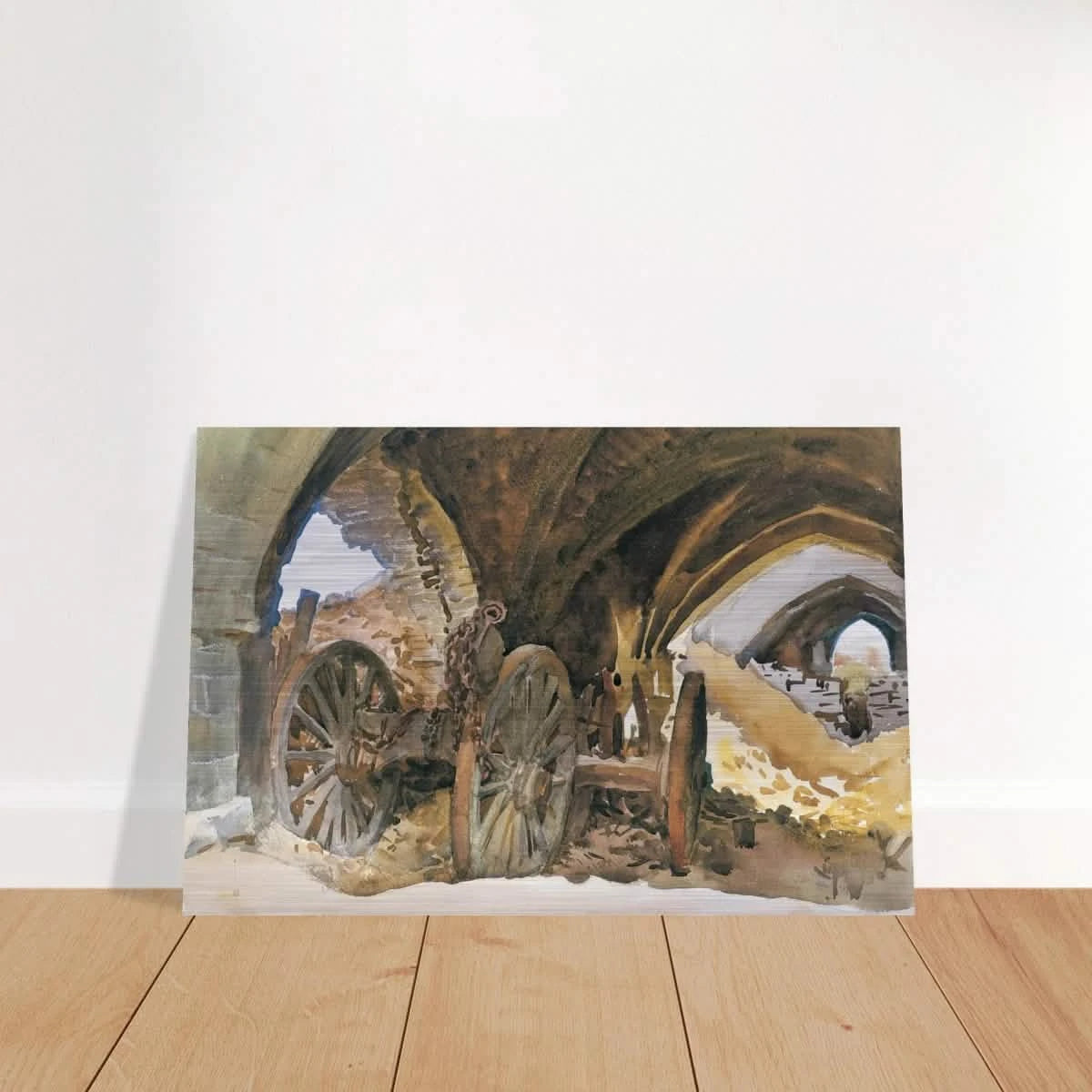 "Wheels in Vault" by John Singer Sargent – Industrial Impressionist Wall Art Print - Brushed Aluminum Print - 60x90 cm / 24x36″ -