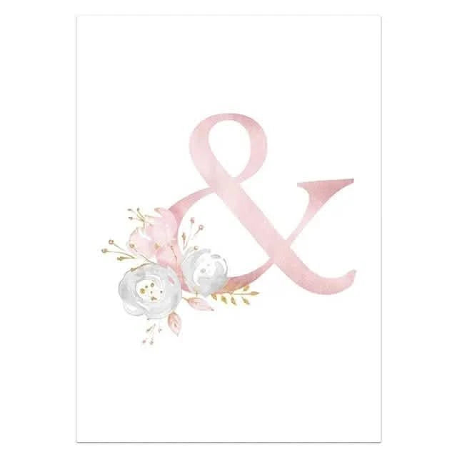 Whimsical Dreams – Pink Wall Art Canvas wall art Ballerina Girl Unicorn Butterfly Kids Room Decor Nursery Poster Pictures Wall Decor - 40x50cm No Frame - & - Floral Ampersand -
