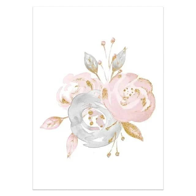 Whimsical Dreams – Pink Wall Art Canvas wall art Ballerina Girl Unicorn Butterfly Kids Room Decor Nursery Poster Pictures Wall Decor - 50x70cm No Frame - Blush Elegance -