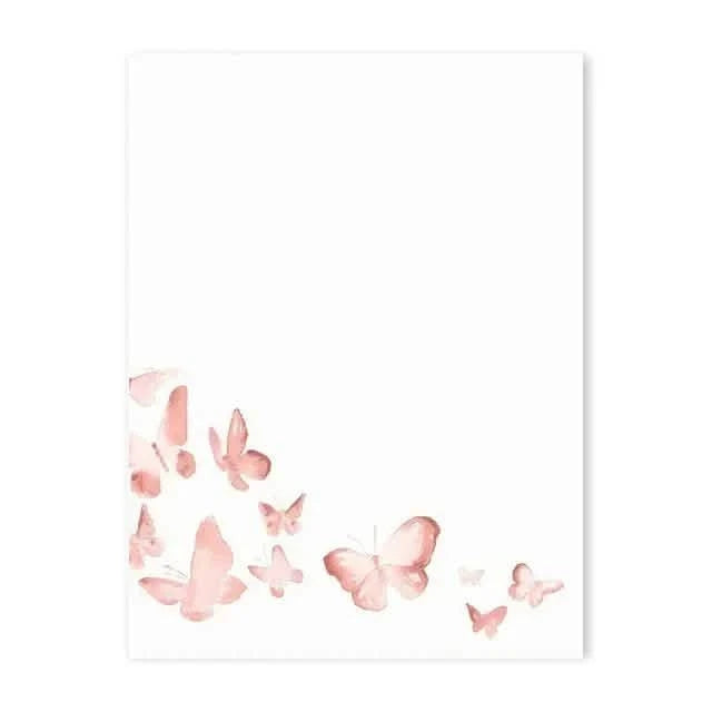 Whimsical Dreams – Pink Wall Art Canvas wall art Ballerina Girl Unicorn Butterfly Kids Room Decor Nursery Poster Pictures Wall Decor - 20x30cm No Frame - Butterfly - 1 -