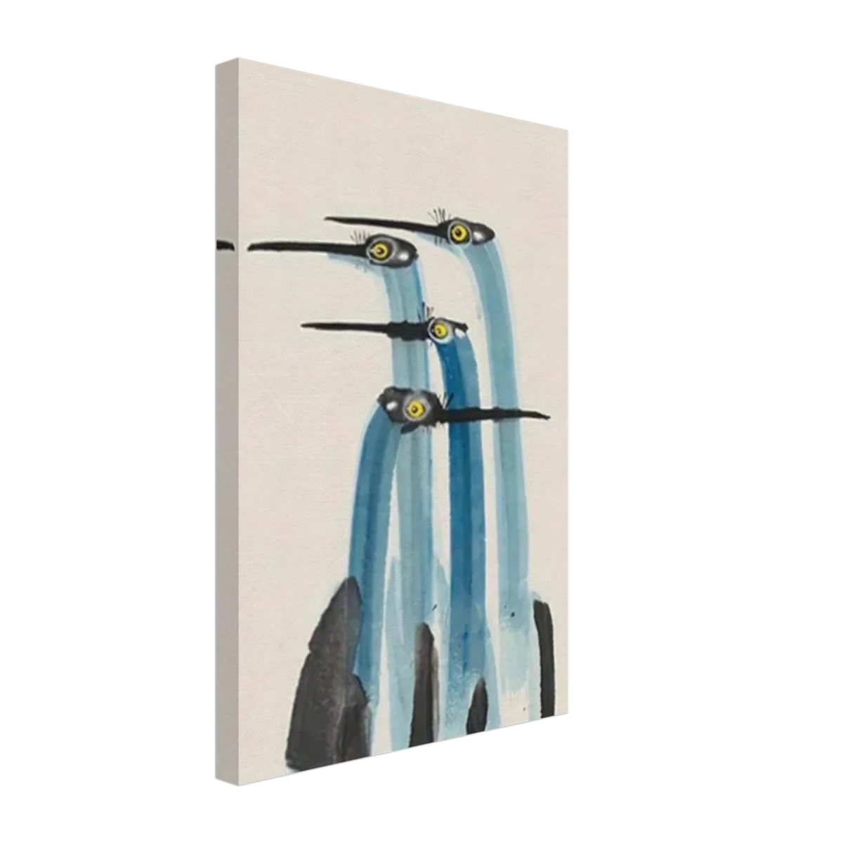 Whimsical Flight – Abstract Watercolor Herons | Wall art Print - Canvas - 30x45 cm / 12x18″ -