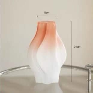 Whirlwind Glass Vase – Modern Minimalist Decorative Vase in Green, Grey, White & Pink - Small Pink -