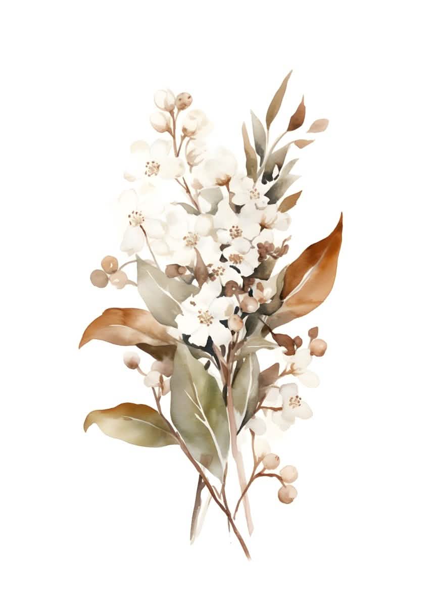 "Whispers in Bloom" – Soft Botanical Harmony | Wall Art Print | 6 Design Options - 20x30 cm / 8x12" - Design Option 6 - Canvas