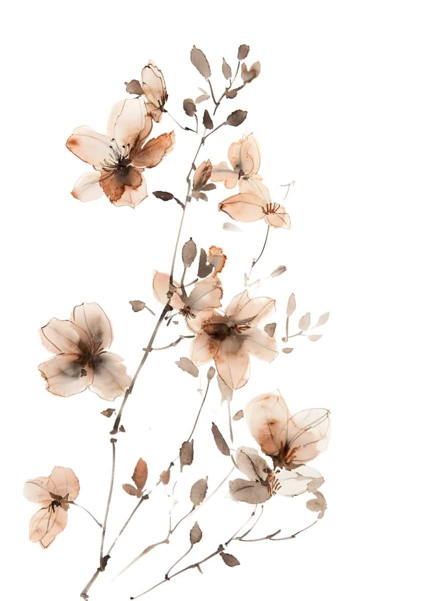 "Whispers in Bloom"|V03| – Soft Botanical Harmony | Wall Art Print | 6 Design Options - 20x30 cm / 8x12" - Design Option 6 - Canvas