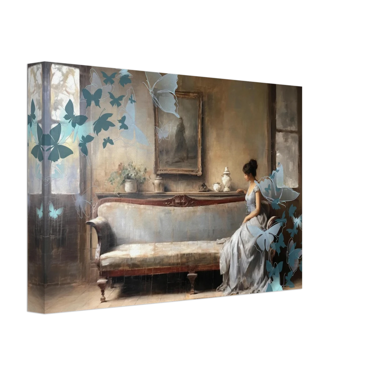 "Whispers of Solitude" – Romantic Realism with a Surreal Twist - Canvas - 20x30 cm / 8x12″ -