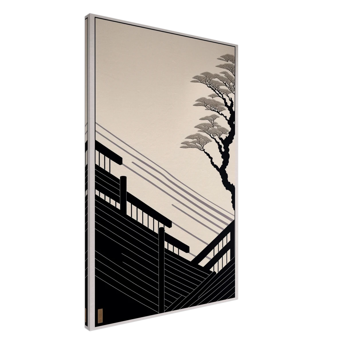 Whispers of Stillness | Japanese - inspired minimalist Wall art Print - Canvas - 60x90 cm / 24x36″ -