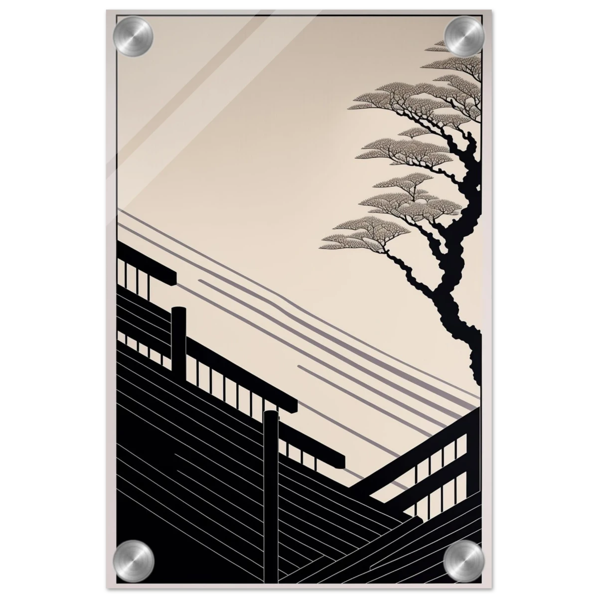 Whispers of Stillness | Japanese - inspired minimalist Wall art Print - Acrylic Print - 20x30 cm / 8x12″ -