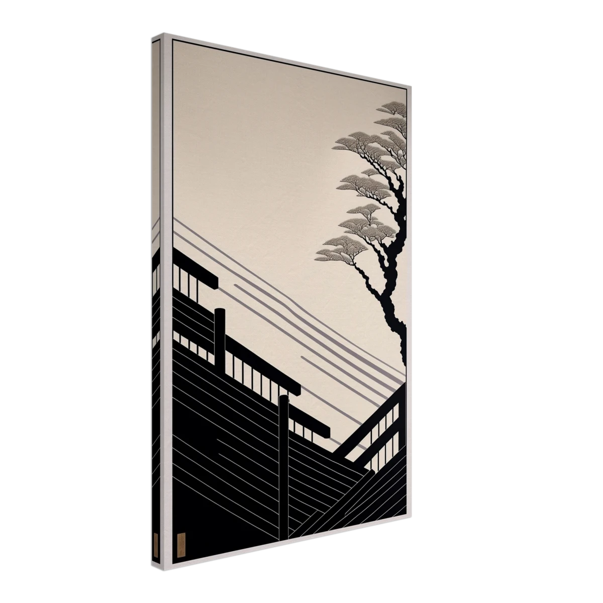 Whispers of Stillness | Japanese - inspired minimalist Wall art Print - Canvas - 40x60 cm / 16x24″ -