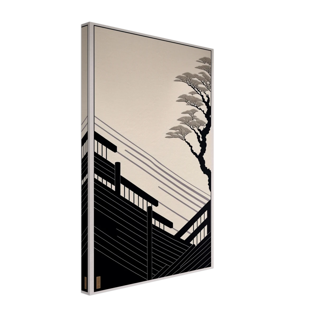 Whispers of Stillness | Japanese - inspired minimalist Wall art Print - Canvas - 30x45 cm / 12x18″ -