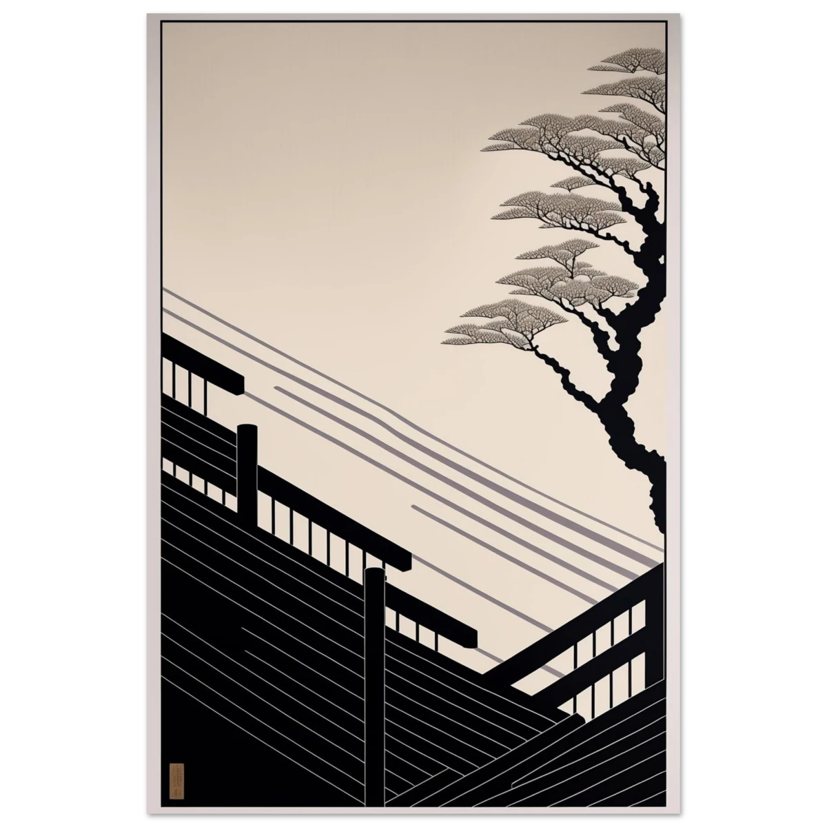 Whispers of Stillness | Japanese - inspired minimalist Wall art Print - Fine Art Poster - 60x90 cm / 24x36″ -