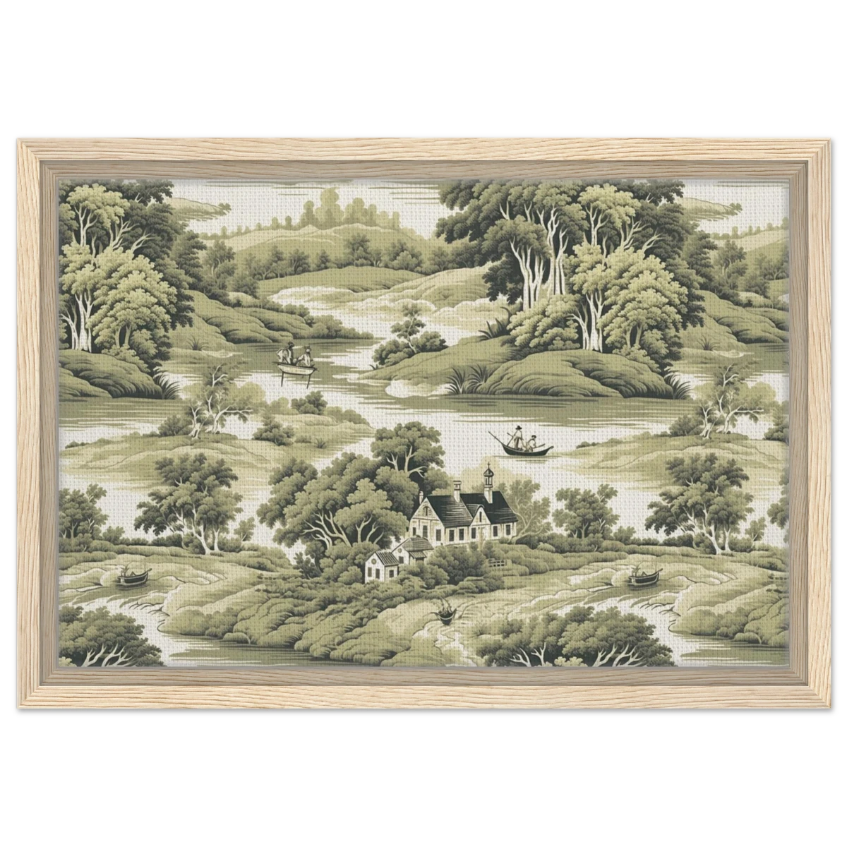 "Whispers of the Countryside" – Vintage Scenic Wall Art Print - Framed Canvas - 30x45 cm / 12x18″ - Wood frame