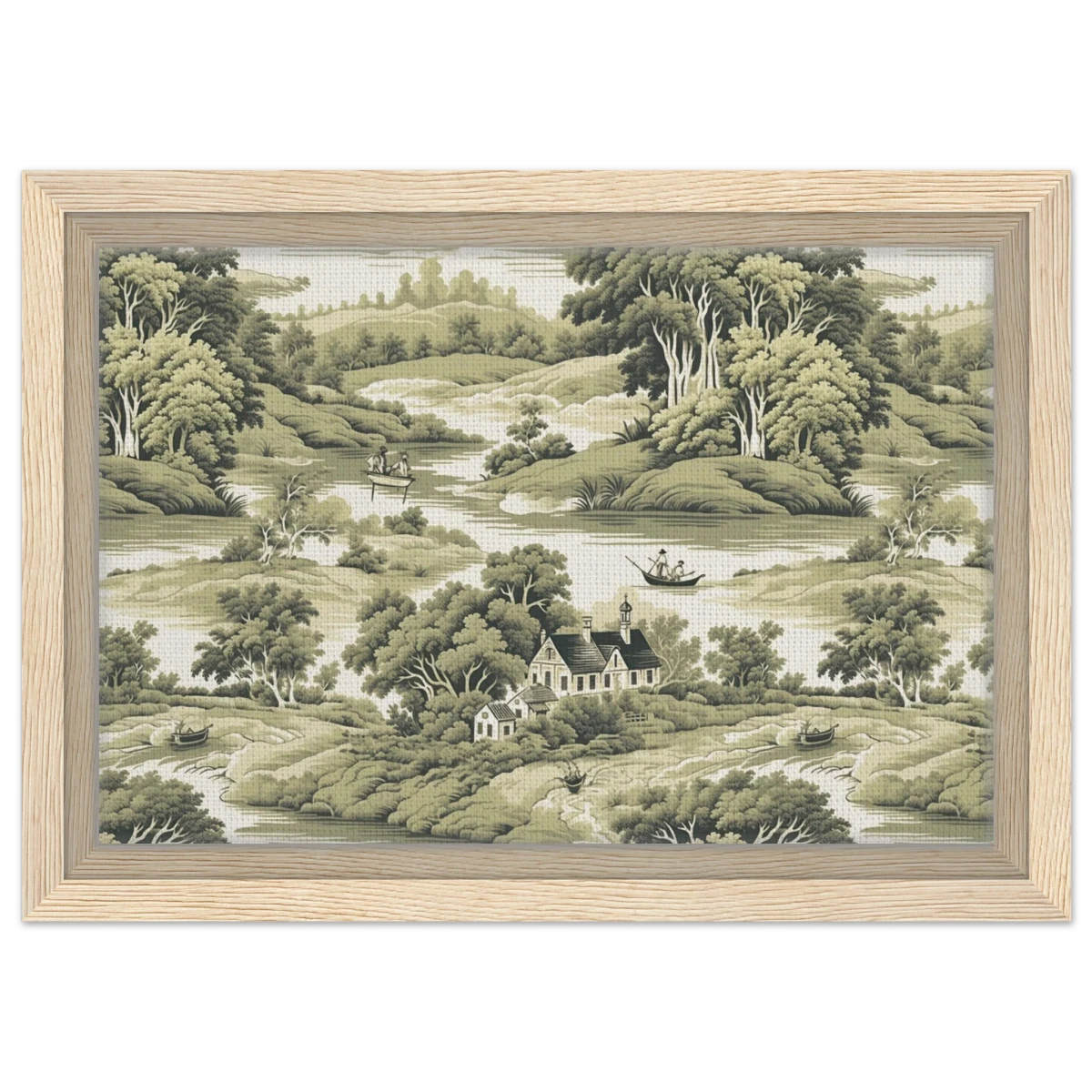 "Whispers of the Countryside" – Vintage Scenic Wall Art Print - Framed Canvas - 20x30 cm / 8x12″ - Wood frame