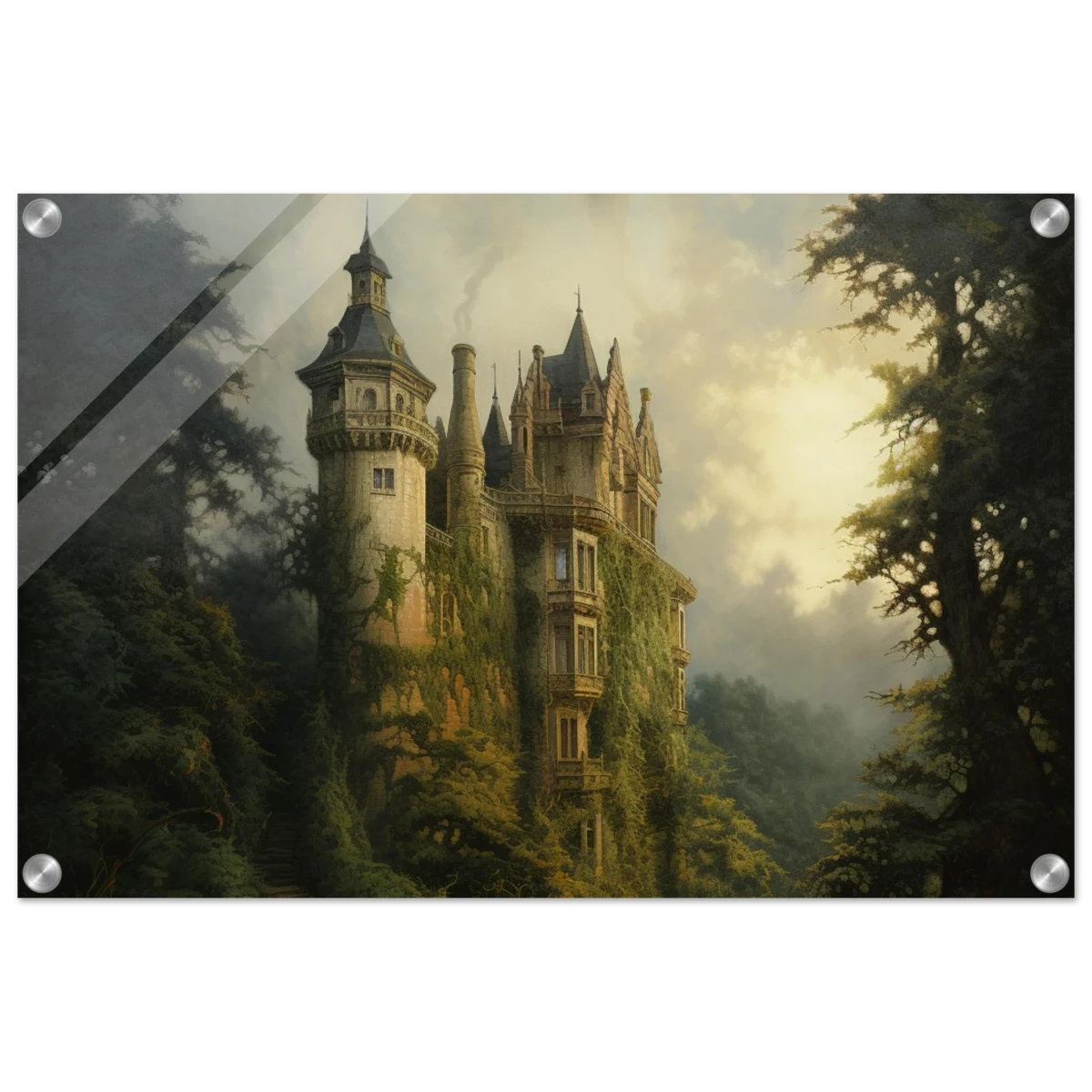 "Whispers of the Ivy Keep" Dreamlike Castle Wall Art Print - Acrylic Print - 40x60 cm / 16x24″ -