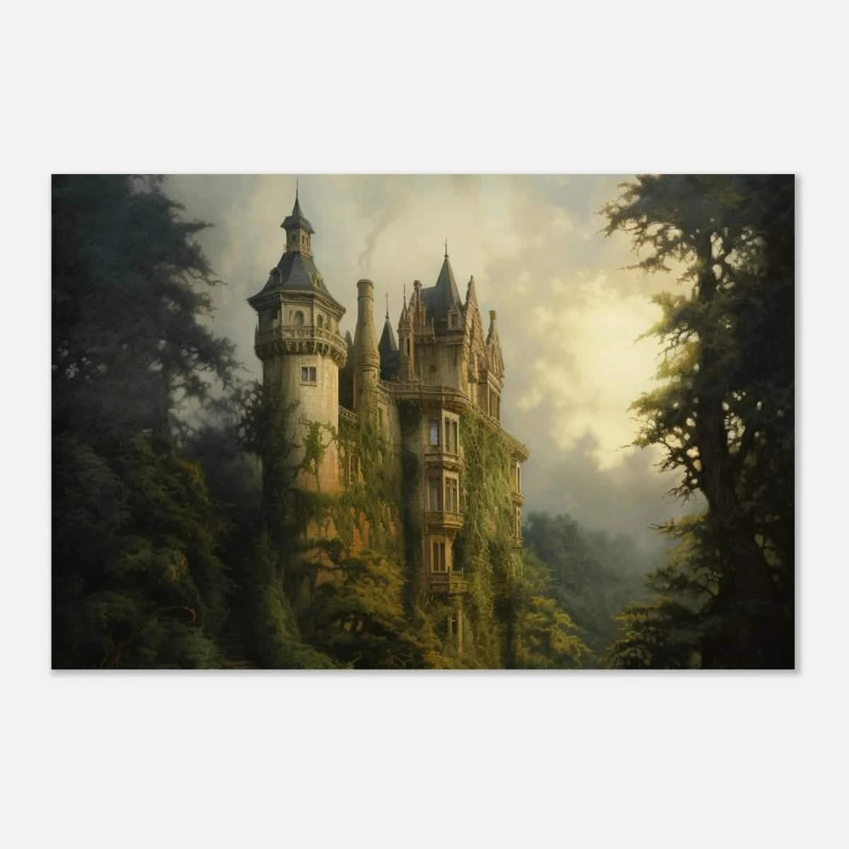 "Whispers of the Ivy Keep" Dreamlike Castle Wall Art Print - Aluminum Print - 50x75 cm / 20x30″ -