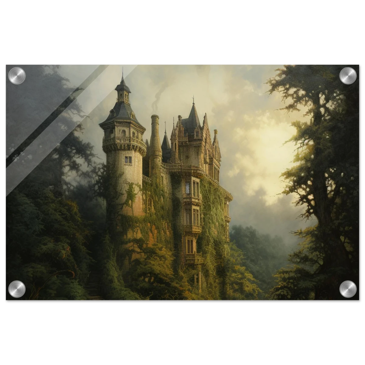 "Whispers of the Ivy Keep" Dreamlike Castle Wall Art Print - Acrylic Print - 30x45 cm / 12x18″ -