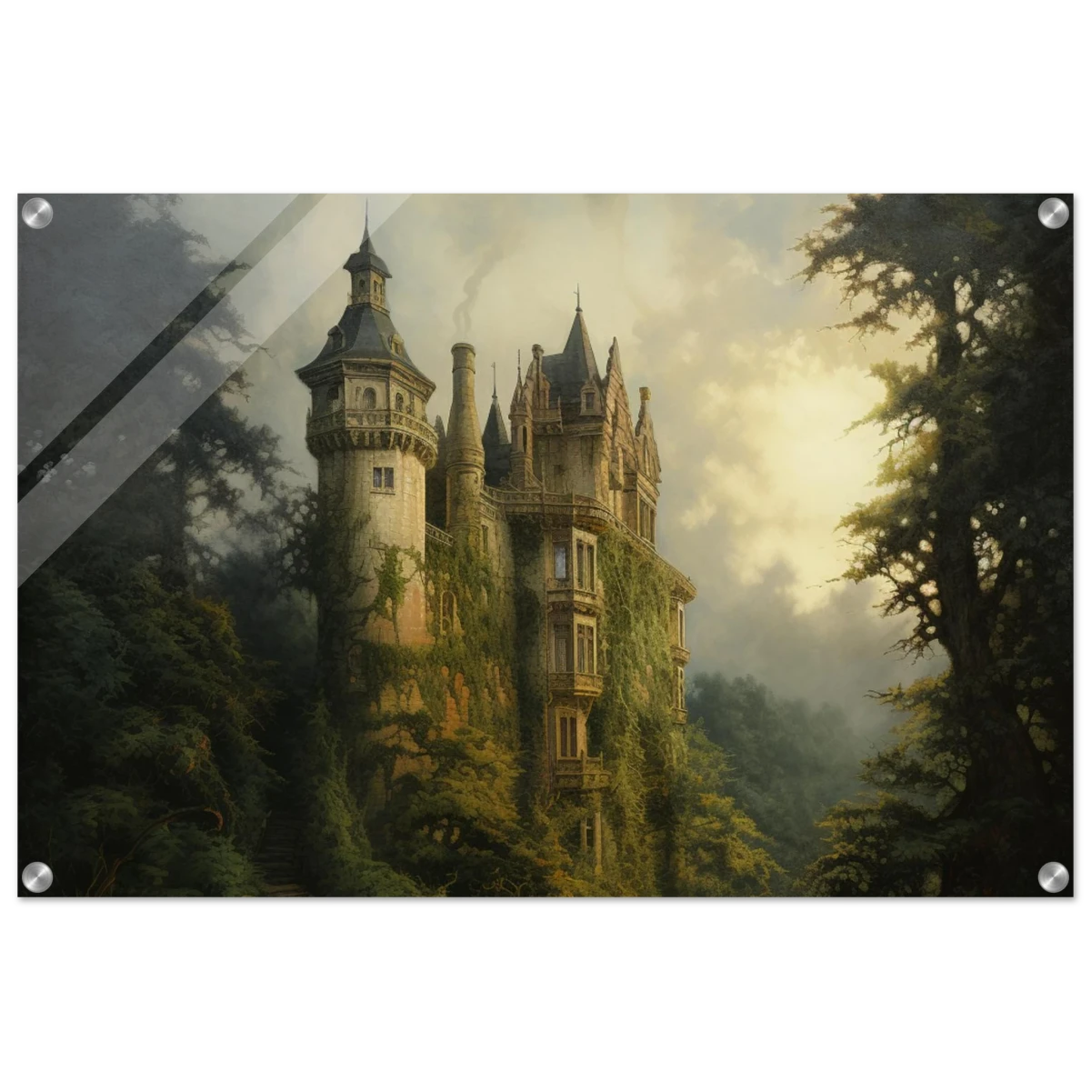 "Whispers of the Ivy Keep" Dreamlike Castle Wall Art Print - Acrylic Print - 50x75 cm / 20x30″ -