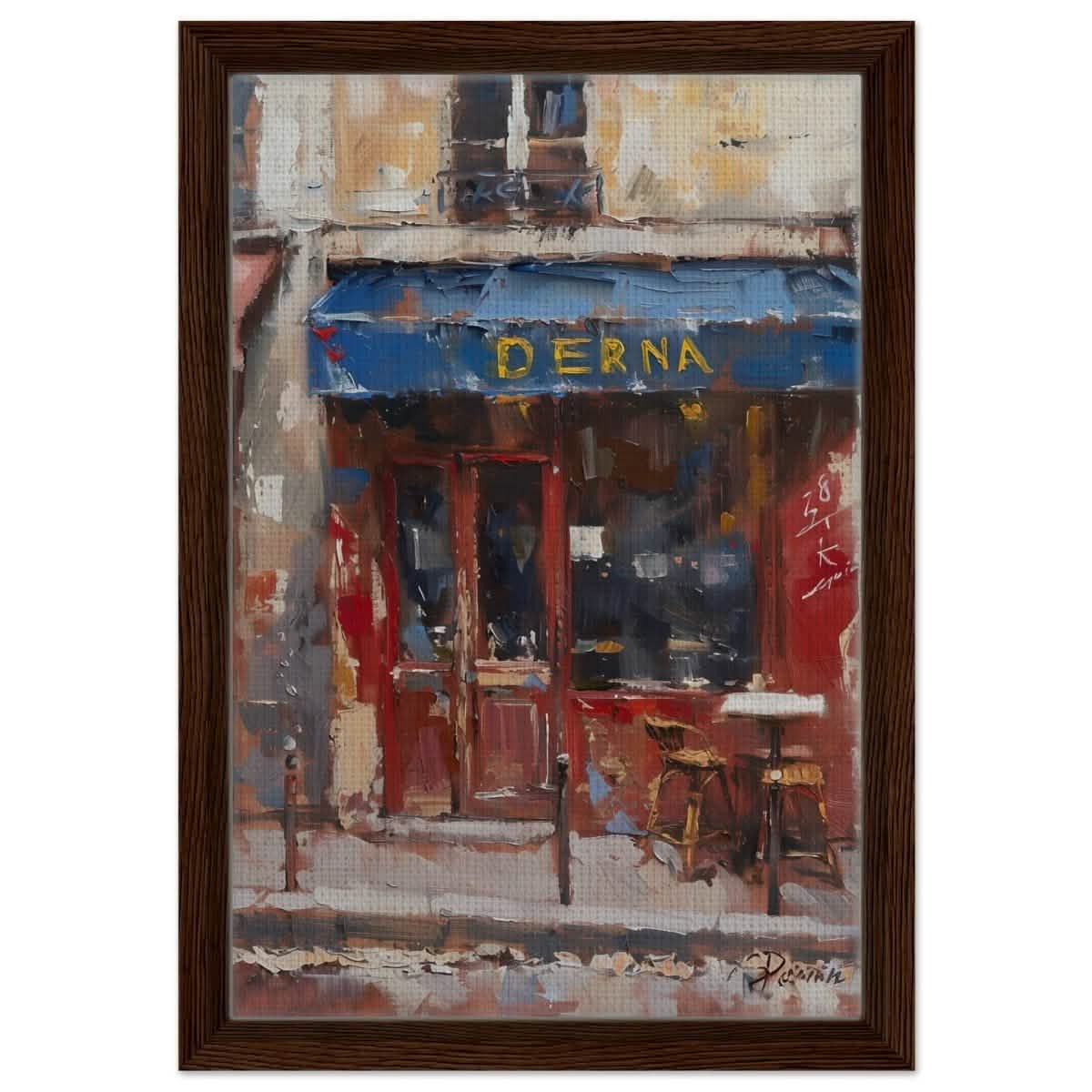 Whispers of the Past: Derna's Charm - Framed Canvas - 30x45 cm / 12x18″ - Dark wood frame