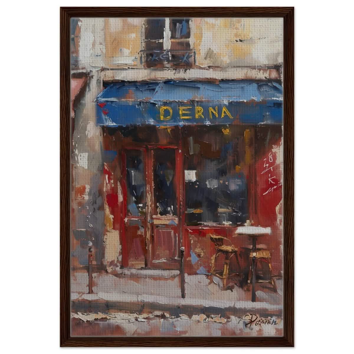 Whispers of the Past: Derna's Charm - Framed Canvas - 50x75 cm / 20x30″ - Dark wood frame