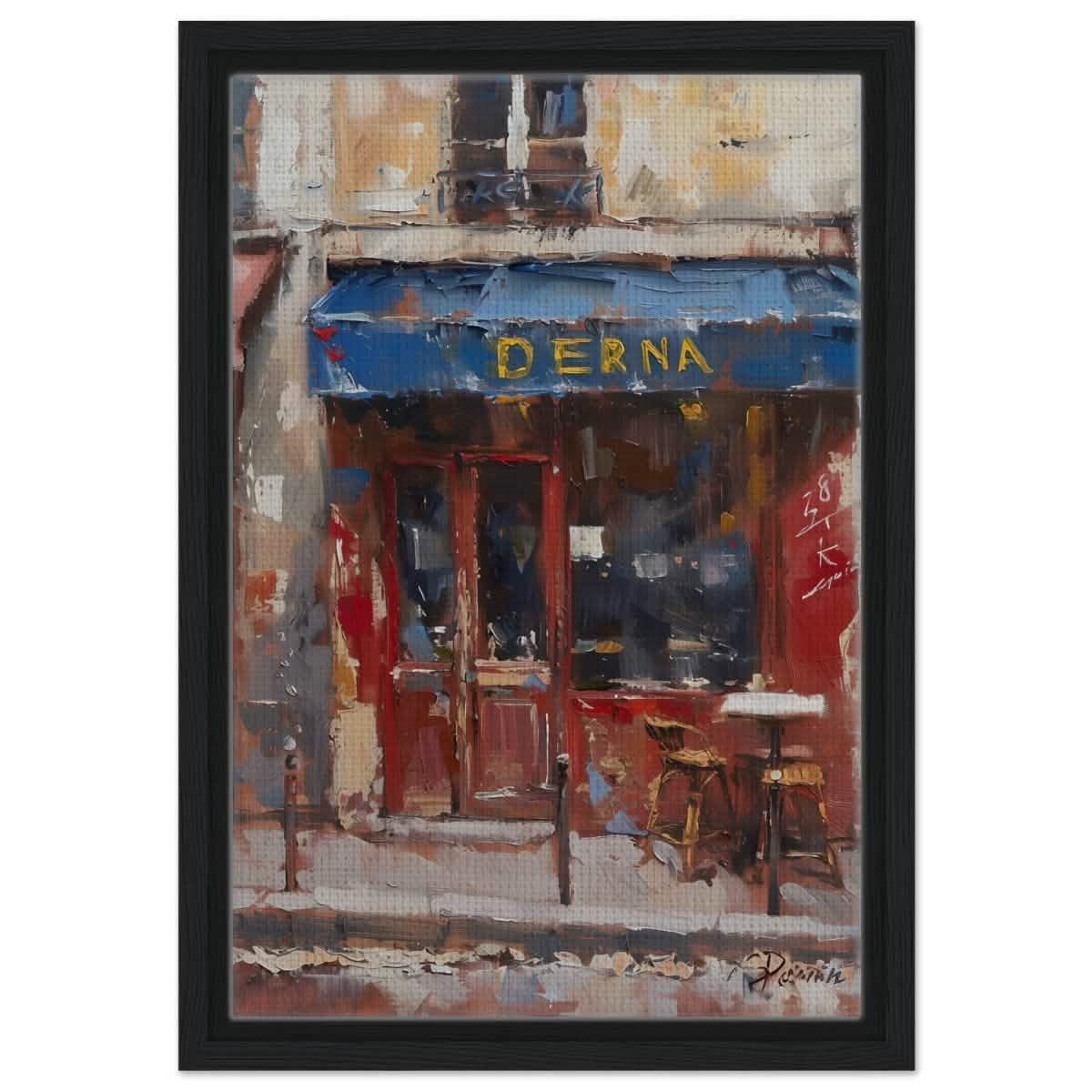 Whispers of the Past: Derna's Charm - Framed Canvas - 30x45 cm / 12x18″ - Black frame