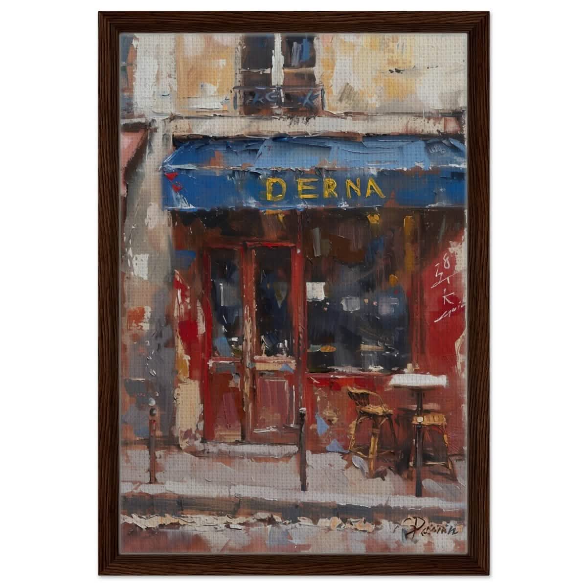 Whispers of the Past: Derna's Charm - Framed Canvas - 40x60 cm / 16x24″ - Dark wood frame
